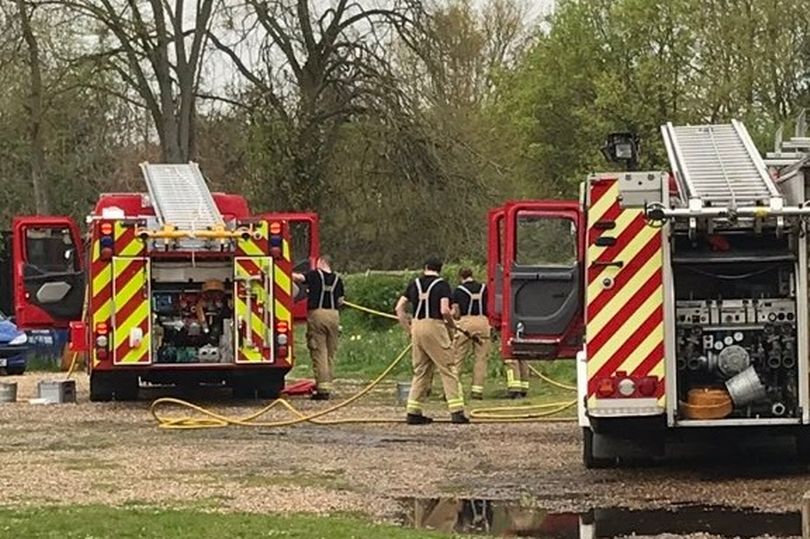 Firefighters at the Grade II listed building in the picturesque South Bucks village of Dorney
