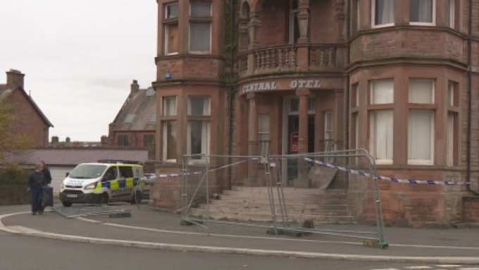 Emergency services were called to the Central Hotel to find the empty building on fire.