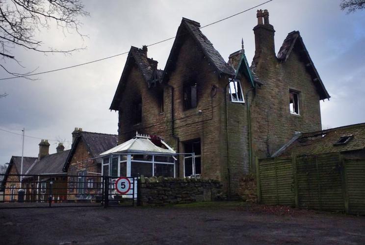 The old stationmaster's house, which was built in 1868, has been completely gutted in the blaze