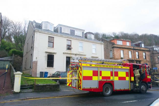 Emergency services at the scene of the fatal fire