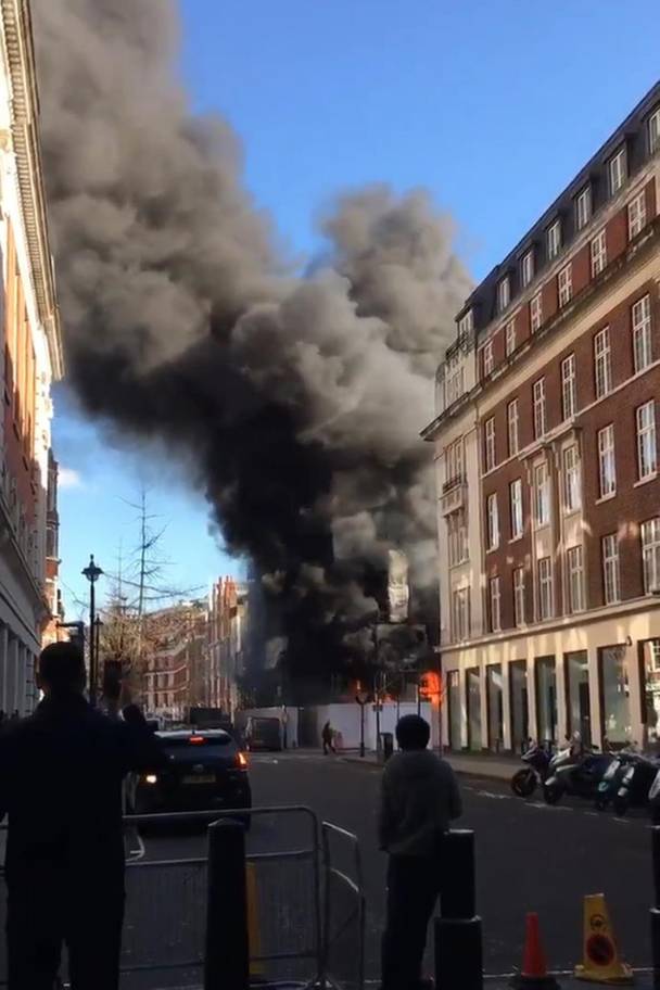 More than 50 firefighters tackle huge fire on Great Portland Street 