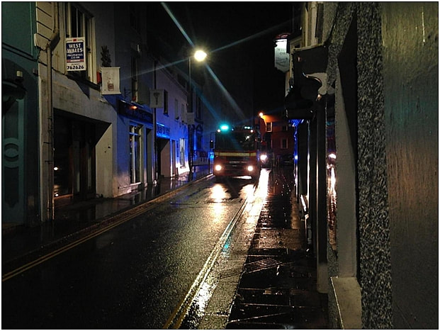 Firefighters attend a small fire at JD Wetherspoons, Haverfordwest.