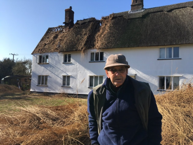 Richard Key, 76, outside his farmhouse in Mundham 