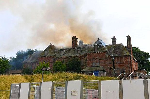 Fire ravaged the derelict listed building in Buccleuch Dock Road