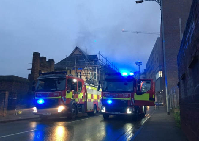 Fire at derelict building on College Street by the Ipswich Waterfront.