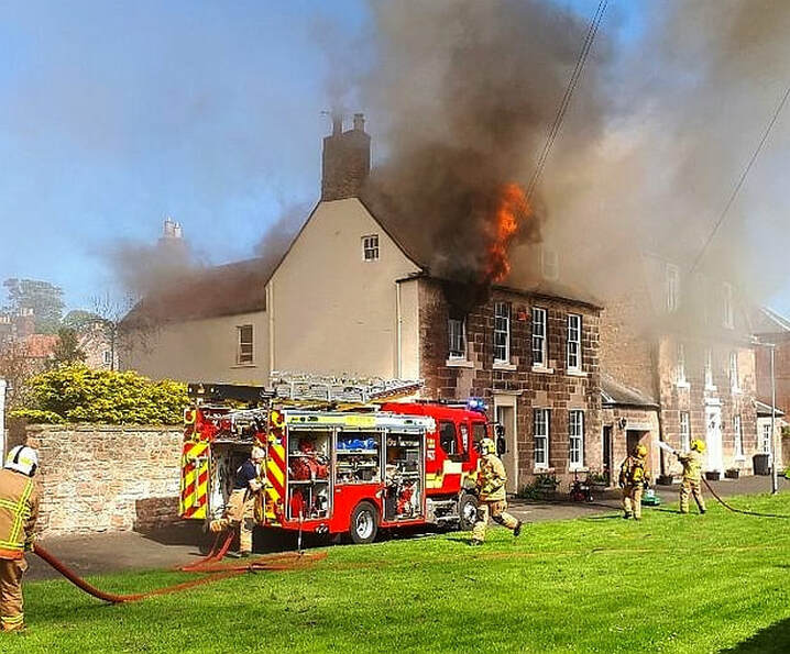 Fire at a house in The Avenue, Berwick (Image: John Haswell)
