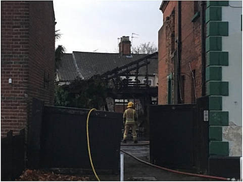 Fire crews were called to a blaze in a stable behind the the former Magpie Pub in Norwich. 