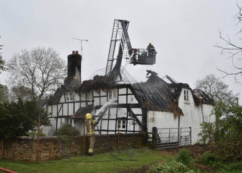 The 17th century cottage known as The Homestead has suffered significant damage. (Credit Estelle Legg)