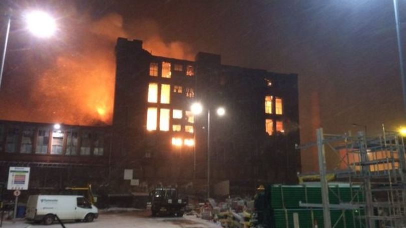 Fire Engulfs Ray Mill in Stalybridge. (Picture: GMFRS)
