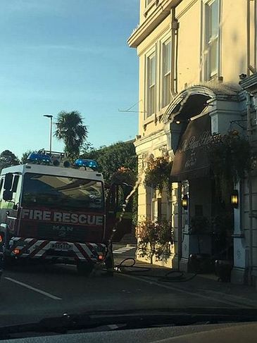 Firefighters at the Royal Hotel in Bideford