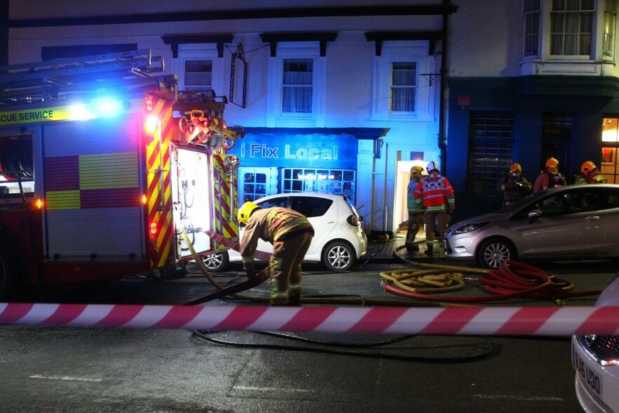 The fire was in a flat above iFix Local in Union Street, Ryde