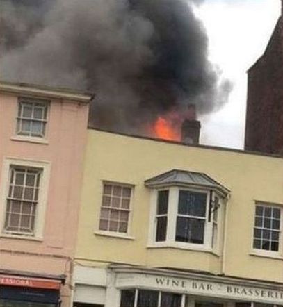 Crews took more than four hours to extinguish the flames at the wine bar in Halstead 