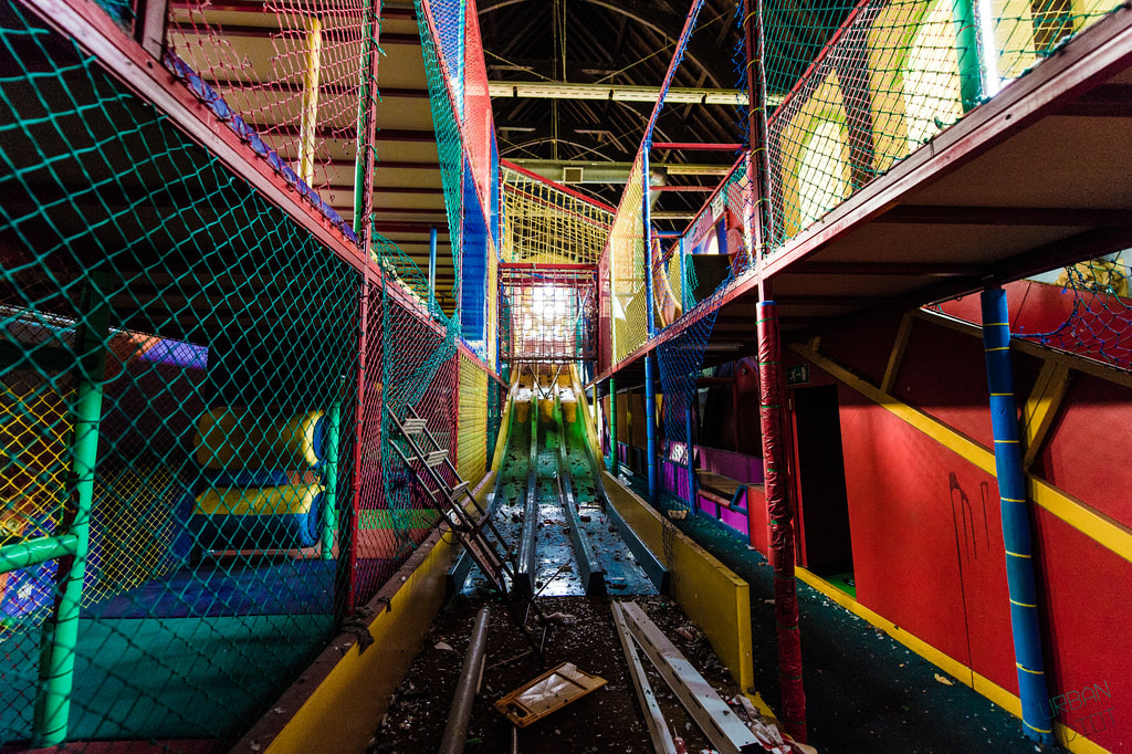 The interior of the church after the Rainbow Fun House closed