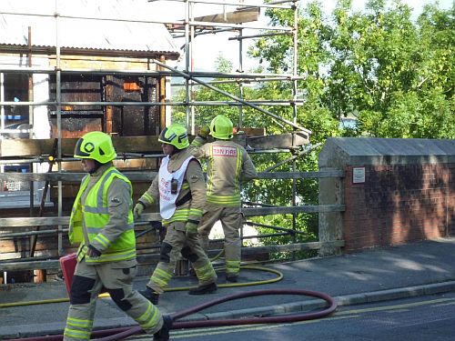 Firefighters at Rosslyn, a Grade II listed building