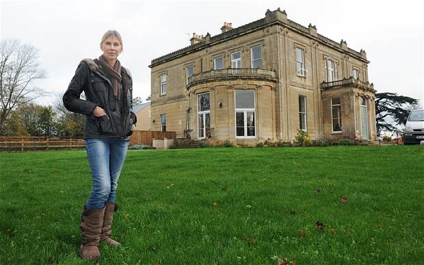 Sharron Davies in the garden of her home, Berryfield House, the town's former hospital, in Bradford-on-Avon, Wilts