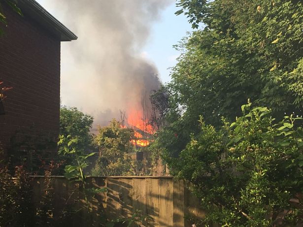 Large flames could be seen after a fire broke out at St. Margaret Beavan on Almonds Green, West Derby