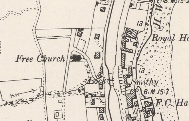 The free Church shown on an 1898 map