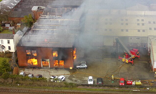 50 firefighters tackle warehouse blaze