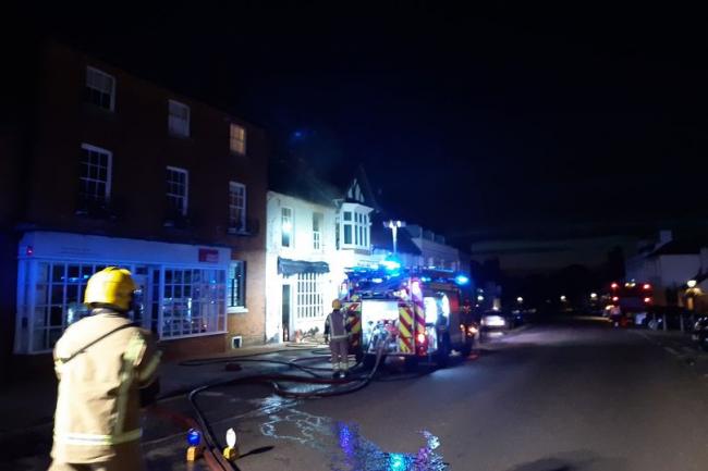 Firefighters at the scene in Odiham (Image: Hartley Wintney fire station)
