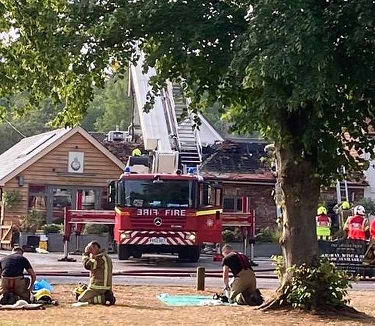 The scene this morning - tfire appears to have affected the roof significantly (Image: Louise Crouch)