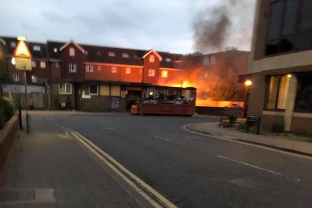 The fire next to the Earl Haig Sports and Social Club (Image: James Dawson) 