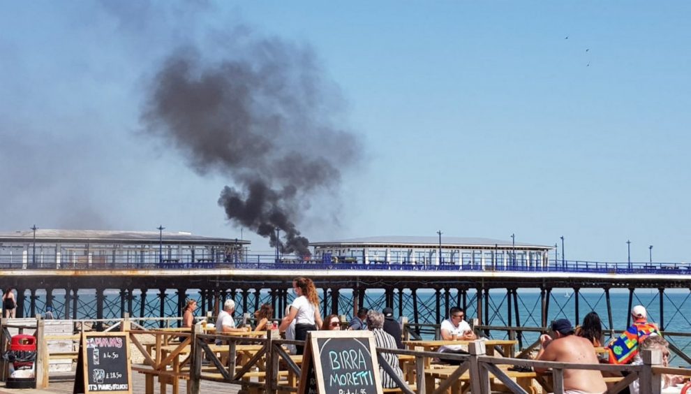 A fire on the pier six years and one day after the disastrous blaze on the same spot.
