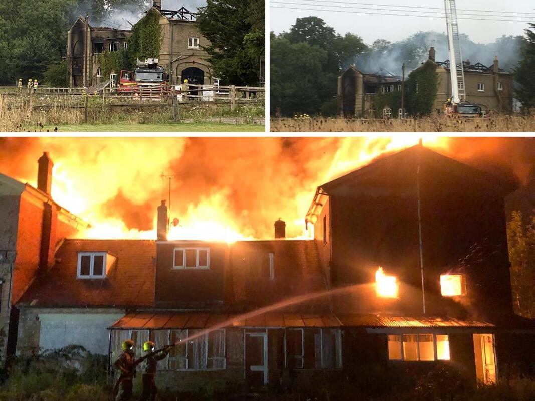 Firefighters spent the night battling the blaze but were unable to save the three-storey building.