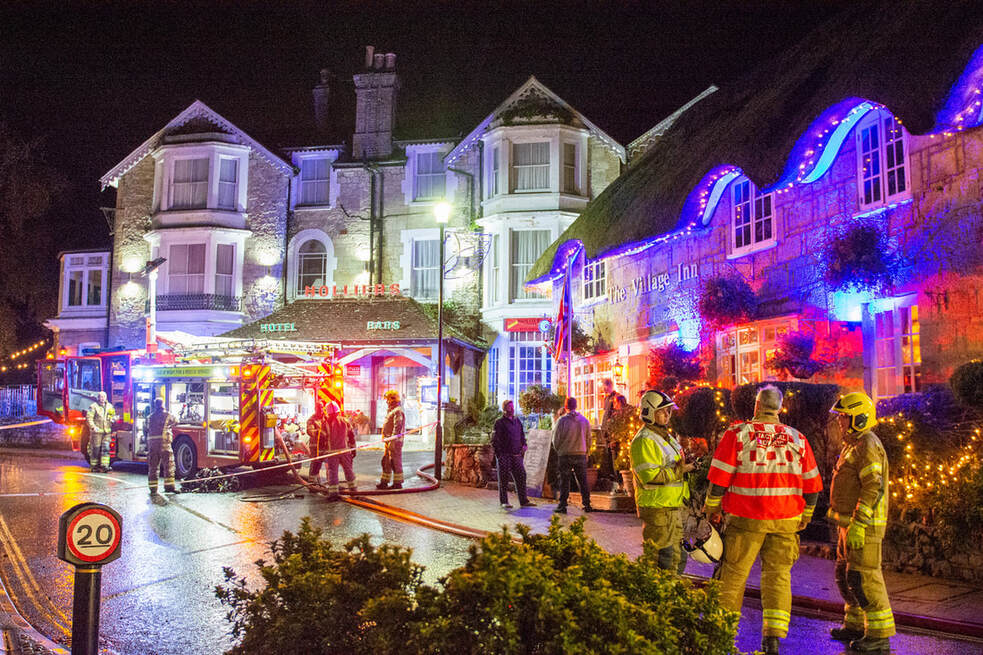 Fire crews from Shanklin, Sandown and Ventnor are on scene at Holliers Hotel in the Old Village