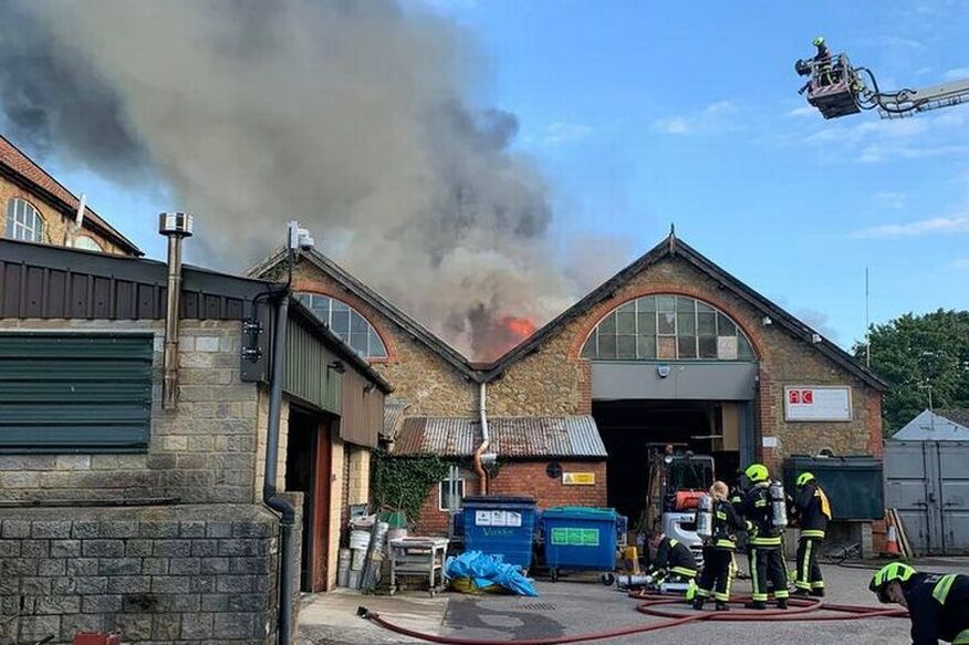 The blaze started on the Rose Mill estate off Station Road, Ilminster, at around 5.30pm yesterday (September 1).
