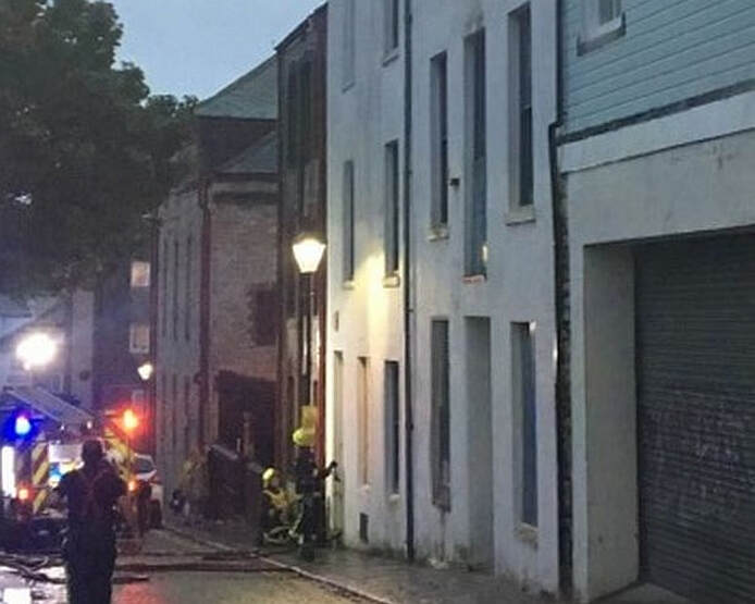  Firefighters in Batter Street where fire broke out (Image: Carl Eve) 
