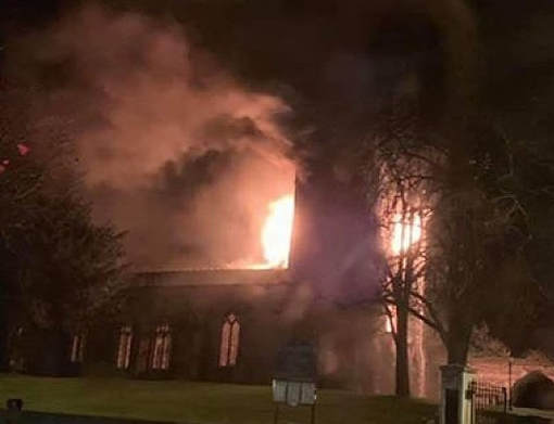   A fire has broken out at the St John the Baptist Church in Royston.