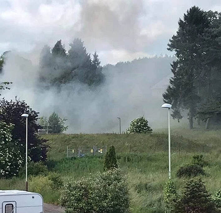 A large fire broke out at Strathmartine Hospital (Credit: Catriona Anderson)