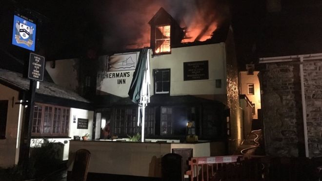 The fire ripped through the building