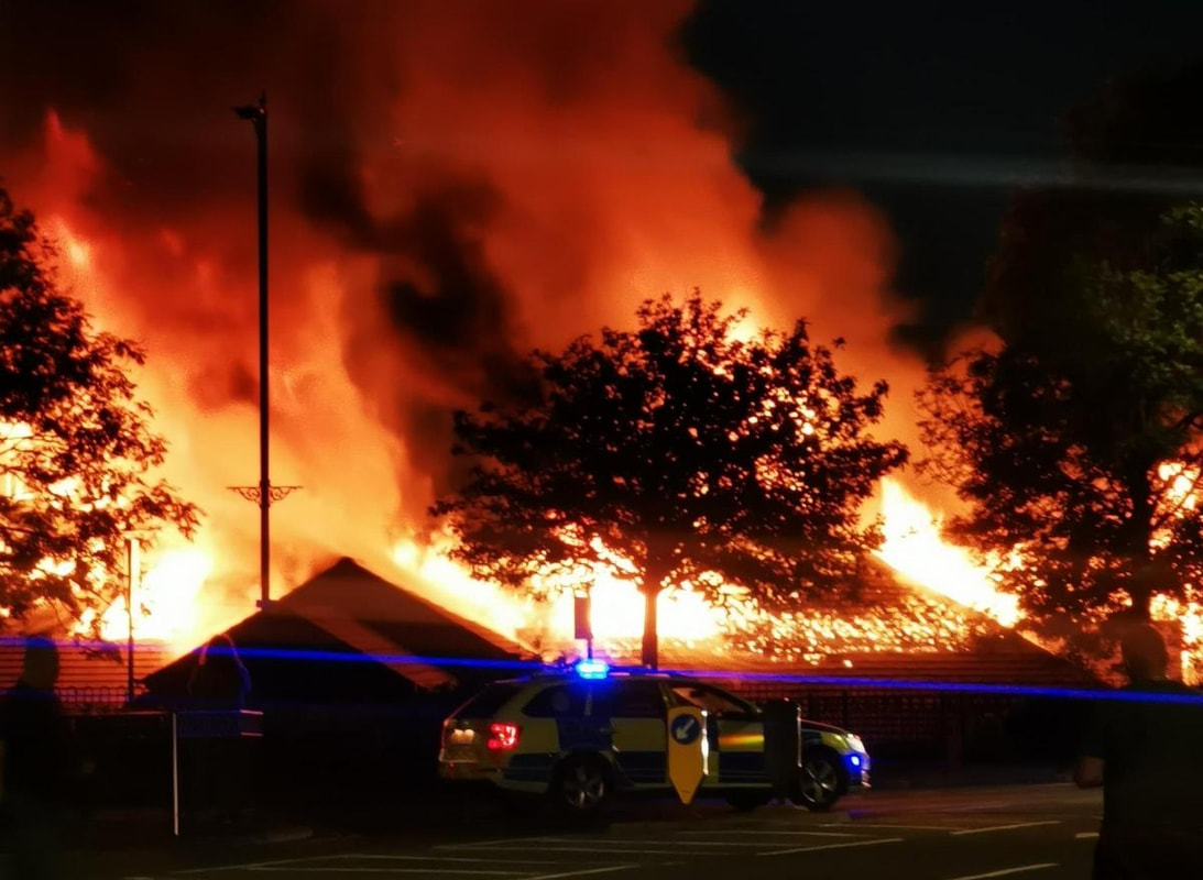 The former Fusion Nightclub was well ablaze. Picture: Dave Wilkinson
