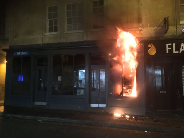 Fire tears into Greggs bakery in Bath in the early hours of Sunday morning 
