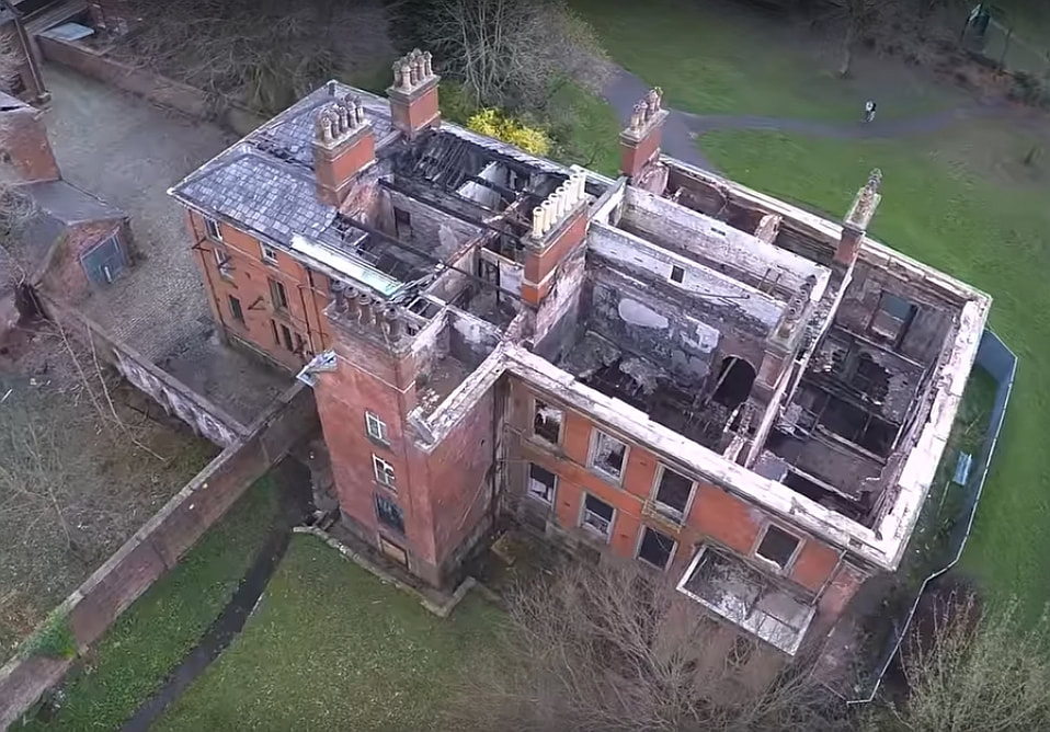 An arson attack on the mansion house in October 2013 left the building as a burnt-out shell.