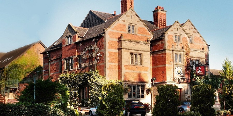 The Grosvenor Pulford Hotel & Spa where there was a fire in the cellar this morning