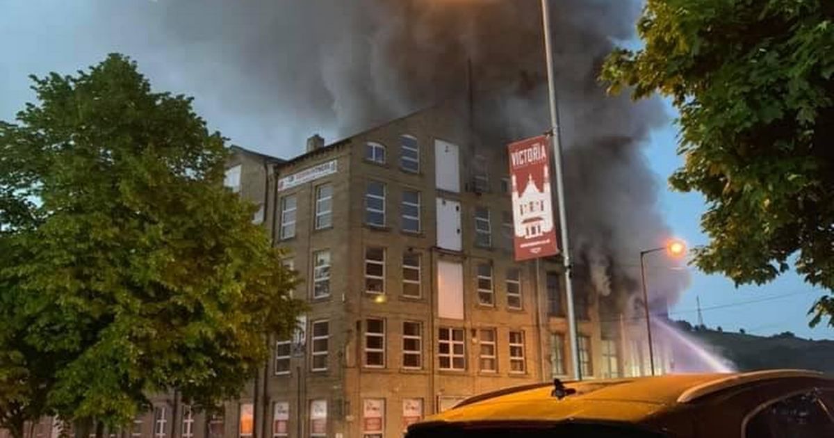 Firefighters tackling the blaze at the Halifax mill (Image: Andy Cowburn)