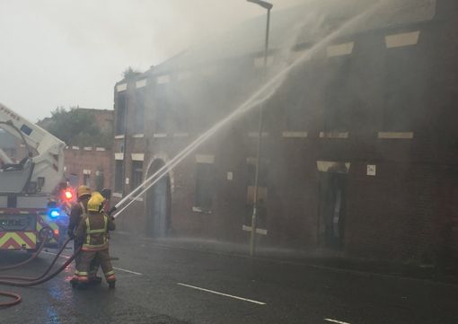 Fire crews are attending a fire at the derelict Hawthorn Leslie factory in Hebburn (Image: Newcastle Chronicle)