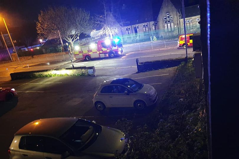 Fire crews at the former Moorside Community Primary School (Image: Aimee Smith)