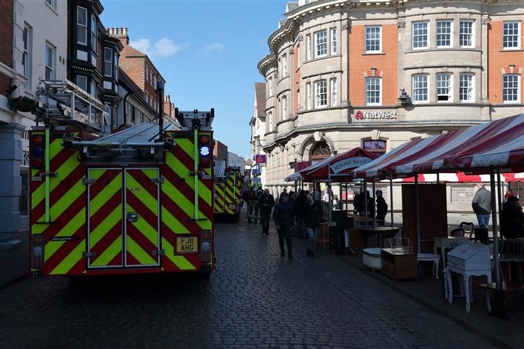 A light fitting caught fire at the Natwest in Newark