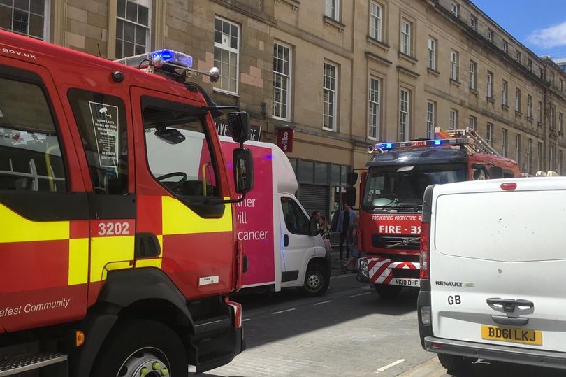 Fire engines pictured on Nun Street in Newcastle's city centre (Image: Andrew Musgrove)