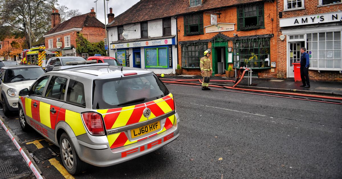 Fire crews at the scene in Farnham on Wednesday (November 11) (Image: Grahame Larter/SurreyLive)