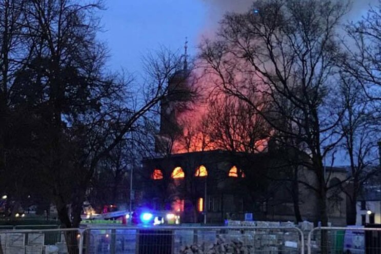  A historic church in Blackburn, Lancs has gone up in flames