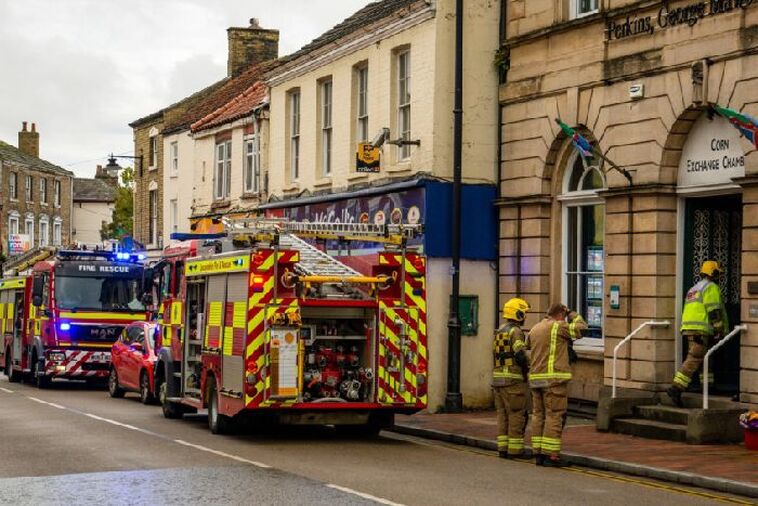 Fire crews called to the Corn Exchange in Market Rasen (Photo: Frederick Rowlands)