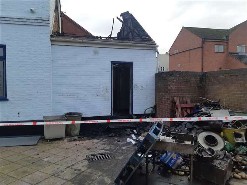 Damage to the annexe roof of Deep Blue