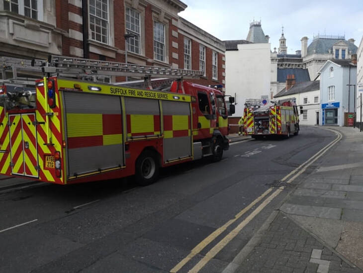 The premises in Elm Street was evacuated after crews were alerted to a blaze in the kitchen (Picture: Oliver Sullivan)