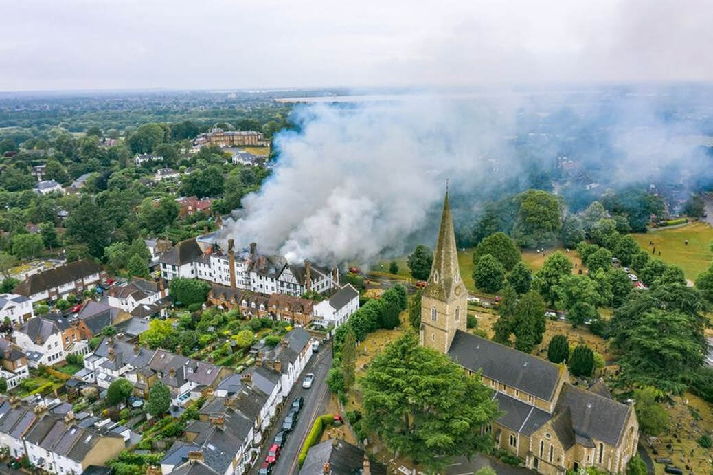 Surrey Fire and Rescue Service has been assisted by London Fire Brigade (Image: Nick Ayliffe - SkyShot Global Ltd)