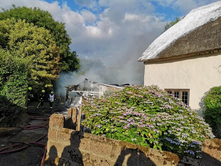 Crews from five different stations converged at the garage fire in Farway. (Picture:Colyton Fire Station)