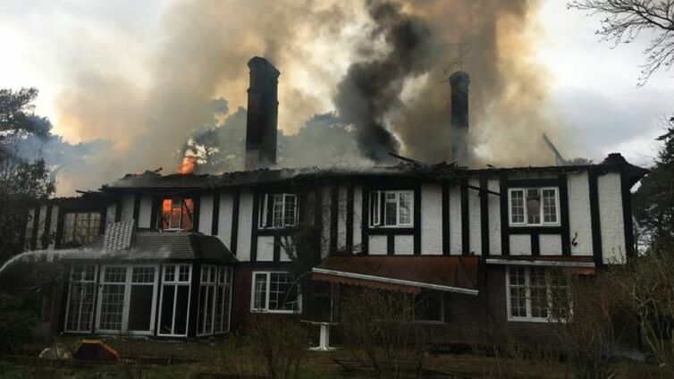 The blaze consumed the whole house in Gillotts Lane, the fire service said
